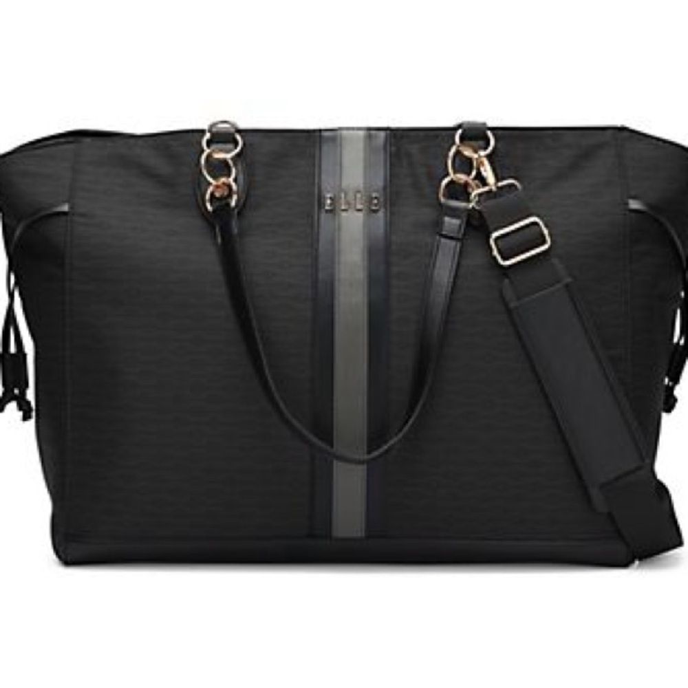 ELLE Eleganza 32L Monogram Weekender Tote Bag | Black travel bag weekender bag